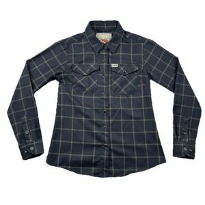 Dixxon Flannel Shirt Womens M Stay Gold Pearl Snap Western Workwear Plaid
